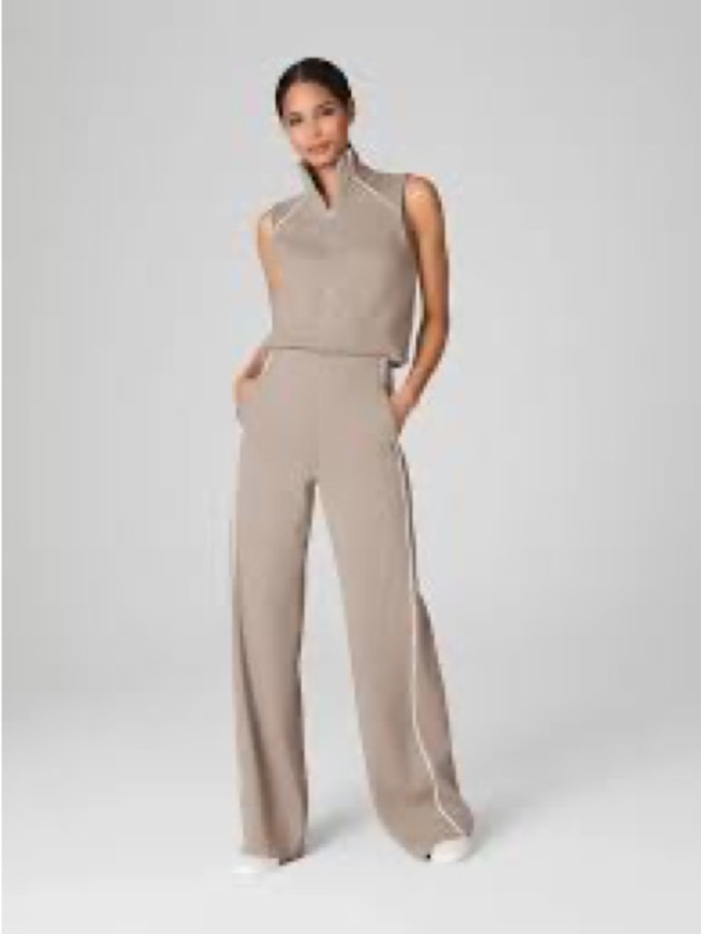 SPANX AIRESSENTIALS PIQUE SLEEVELESS MOCKNECK JUMPSUIT Size 1X